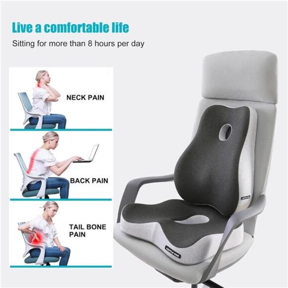 Coccyx Seat Cushion Tailbone Pillow Sciatica Pain Relief Office Car Home Chair - Picture 6 of 8